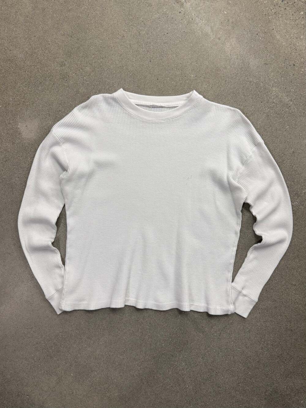 Vintage Blank Waffle-Knit Long Sleeve Thermal Shirt - M